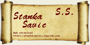 Stanka Savić vizit kartica